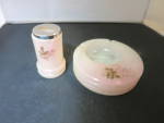 Click here to enlarge image and see more about item MB-At119: Alabaster Ashtray and Match Holder Set