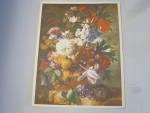 Click here to enlarge image and see more about item MB3126-a: Flowers Jan Van Huysum Dutch 1682 Print 11 X 8 1/2 inch