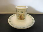 Click here to enlarge image and see more about item MB598: The Nonotuck Match Safe Holder Ashtray O.P. Co. Syracuse China 