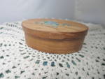 Click to view larger image of Vintage Bentwood Shaker Box with later applied flower motif (Image3)
