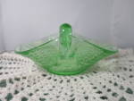 Fenton Art Glass Green Swan Dish