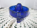 Click to view larger image of Vintage Cobalt Blue Glass Juicer Reamer best guess reproduction (Image3)