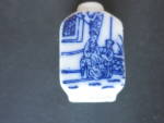 Click to view larger image of Chinese Snuff Bottle Cobalt blue on Porcelain no stoppe (Image3)