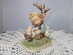 Click here to enlarge image and see more about item MBG-602: Nap Time Girl Book Goose Erick Steuffer Figurine