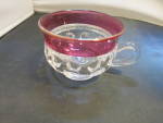 Click to view larger image of  Kings Crown Ruby Red Flash Thumbprint Punch Cup  (Image1)