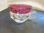 Click to view larger image of  Kings Crown Ruby Red Flash Thumbprint Punch Cup  (Image2)