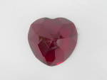 Click to view larger image of Ruby Red glass Heart Paperweight diamond shape (Image1)