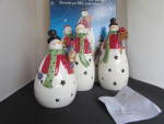 Click to view larger image of Snowmen with color changing LED lights Porcelain set (Image4)