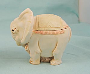 Unknown Miniature Resin Elephant Trinket Box