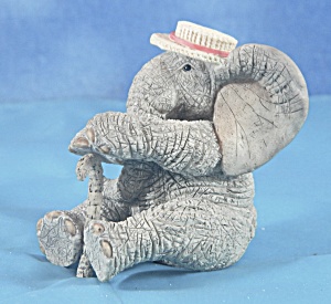 Tuskers 'when I Was A Boy' Elephant W/hat & Cane