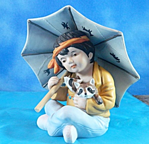 Artaffects Perillo Native American Boy With Umbrella