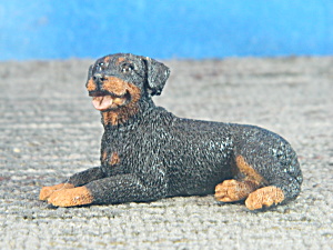 Castagna Italy Alabaster Resin Miniature Rottweiler (Image1)