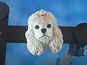 White Poodle Head Magnet