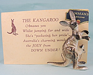 Bone China Miniature Kangaroo On Card