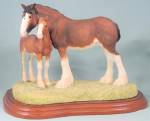 Click here to enlarge image and see more about item 00466: Border Fine Arts Clydesdale Mare and Foal