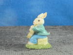 Click here to enlarge image and see more about item 00550: Enesco Miniature Resin Bunny Playing Guitar