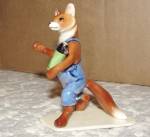 Click here to enlarge image and see more about item 01117: Hagen-Renaker Specialty Baby Fox With Thermos
