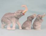 Click to view larger image of Old Miniature German Porcelain Elephant Trio (Image2)