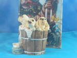 Click to view larger image of Stone Critters Resin Three Blonde Cockers in a Tub  (Image3)