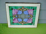 Click here to enlarge image and see more about item furn16: Old Framed Stain Glass Window