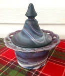 Click to view larger image of Imperial Purple Slag Open Lace Candy Dish (Image1)