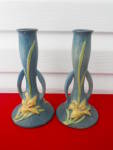 Click to view larger image of Pr. Roseville Pottery Zephyr Lily Bud Vases (Image2)