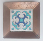 Desert House Crafts - Copper Framed 6 Inch Stylized Flower Tile