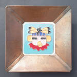 Desert House Crafts DHC  3 Inch Copper Framed Zuni Mask Tile