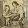 Click to view larger image of Boy and Girl with Puppy Antique Tile (Image2)
