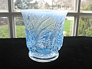 Rare Duncan & Miller Blue Opalescent Chanticleer  Vase (Image1)
