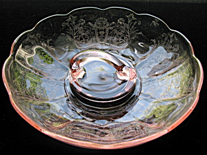 Paden City Rare Pink Cupid Center Handled Bowl (Image1)