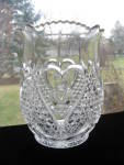 Click here to enlarge image and see more about item A399: Antique Tarentum Heart w/Thumbprint  Celery Vase