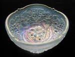 Click to view larger image of Rare White Carnival Glass Gooseberry Spray Bowl (Image1)