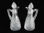 Click here to enlarge image and see more about item DR106: Duncan & Miller SANDWICH Oil Bottles/Cruets - Pair