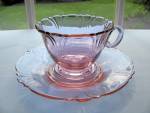 Click here to enlarge image and see more about item HS122: Heisey Empress ALEXANDRITE Cup & Saucer