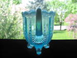 Click to view larger image of Northwood Blue Opalescent Fluted Scrolls Creamer (Image3)