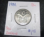 New Zealand 10 Cent coin 1981 BU