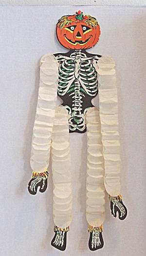 Honeycomb Pumpkin Head Skeleton Halloween Die Cut (Image1)