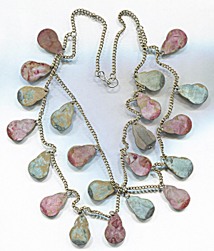MIX & MATCH PINK & BLUE PEAR SHAPES  NECKLACE (Image1)