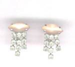 PINK PASTEL WITH CLEAR RHINESTONE EARRINGS