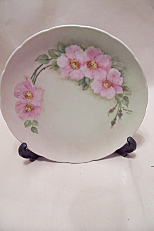German Pink Flower Collector Plate