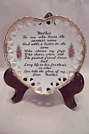 Heart-Shaped Poem To Mother Collector Plate (Image1)