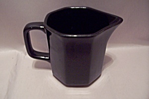 Black Six Sided Pottery Creamer