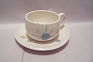 Franciscan Color Seal Pattern China Cup & Saucer Set