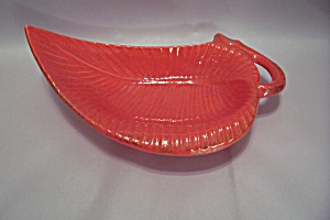 California Original Leaf Shaped Reddish-Orange Dish (Image1)