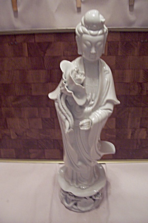 Porcelain Lotus Blossom Goddess Statue