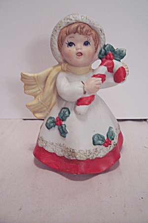 Porcelain Christmas Dressed Little Girl Figurine