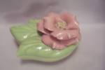 Click to view larger image of Don Jay Ceramic Rose Motif Lidded Light Green Bowl/Dish (Image1)