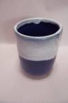 Click to view larger image of Handthrown  Blue & White Glazed Art Pottery Tea Mug (Image1)