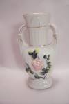 Occupied Japan Small Floral Motif White Porcelain Vase